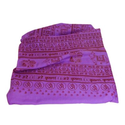 Purple Large Meditation Yoga Prayer Shawl - Maha Mantra Shawl