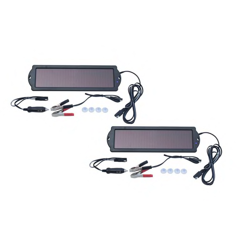 1.5-Watt Solar Panel 12-Volt Battery Maintainer (2-Pack) for Cars, Boats, ATVs,