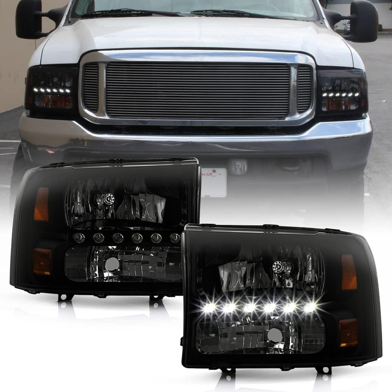 Headlights Driver Passenger Side for 1999-2004 Ford F250 F350 F450 Super Duty