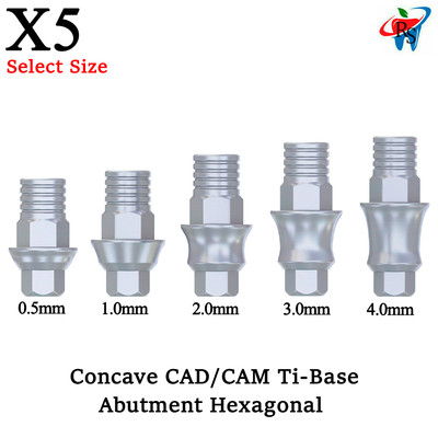 5x Dental Ti-Base Concave CAD/CAM Abut ment Internal Hexagonal Prosthetic