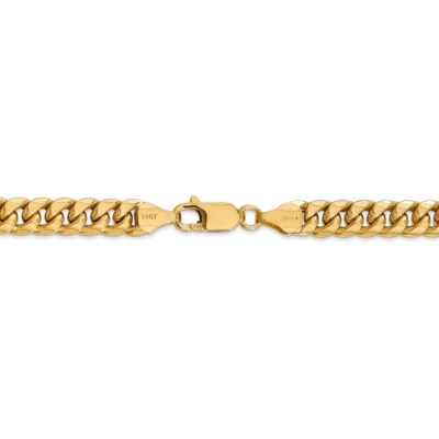 Pre-owned Superdealsforeverything Real 14kt Yellow Gold 6.75mm Semi-solid Miami Cuban Chain Chain Bracelet; 7 Inch