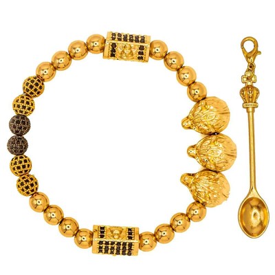 18K Gold-Plated Metal Cerberus Spoon Bracelet