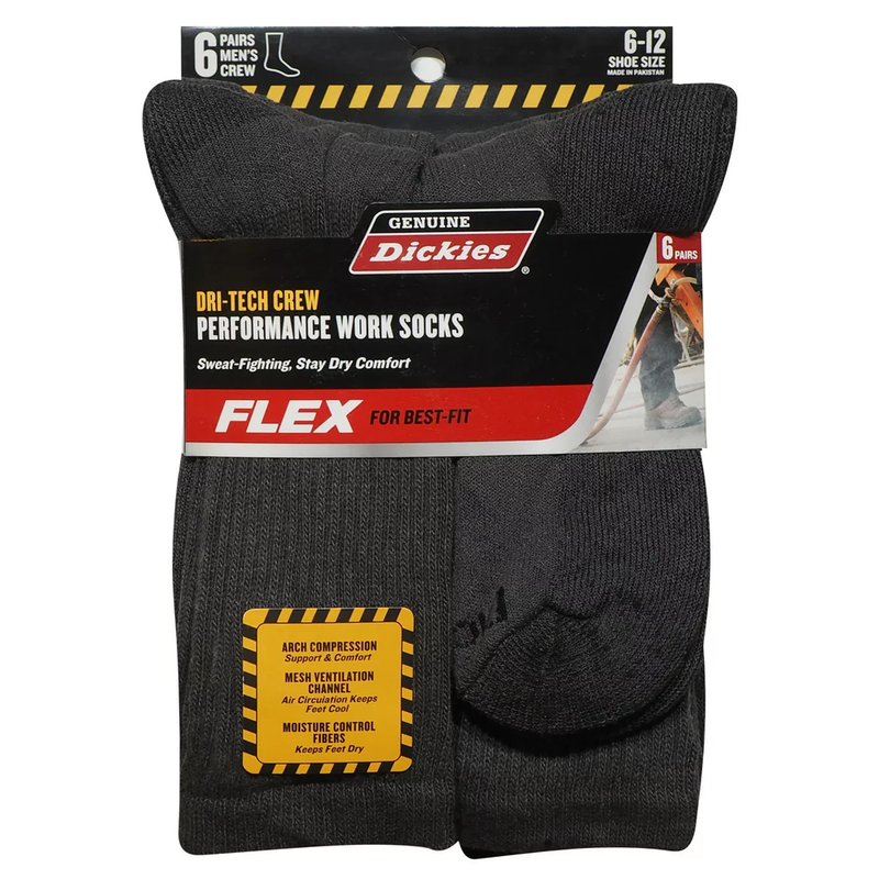 Genuine  Men'S Dri-Tech Crew Socks, 6-Pack