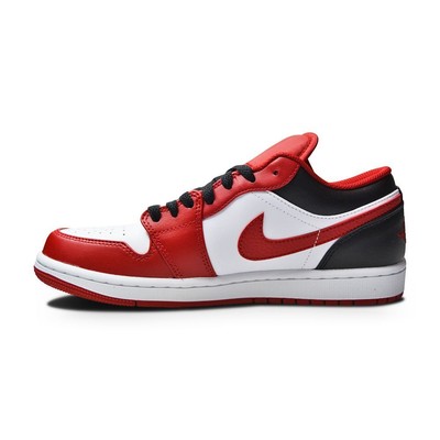 JORDAN MENS NIKE AIR JORDAN 1 LOW "BULLS" - 553558 163 - WHITE GYM RED BLACK