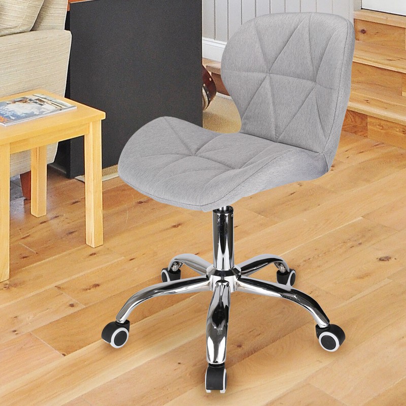 Cushioned Computer Desk Office Chair Chrome Legs Lift Swivel Small