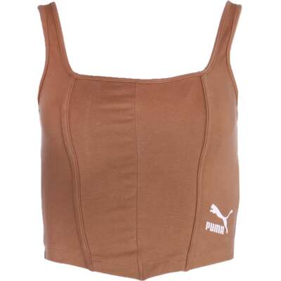 

Puma Classics Ext Structure Scoop Neck Top Womens Brown Athletic Casual 536277-6, Коричневый