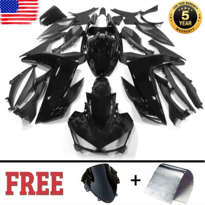 Glossy Vivid Black Fairing Kit For Yamaha YZF R3 2014-2018 R25 2015-2018 2016 
