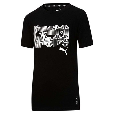 

Баскетбольная футболка Puma с круглым вырезом и короткими рукавами для мальчиков, повседневные топы размера  85, Черный, Puma Basketball Crew Neck Short Sleeve T-Shirt Youth