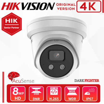 Original Hikvision DS-2CD2386G2-IU 4K 8MP IP Camera DarkFighter AcuSense PoE MIC