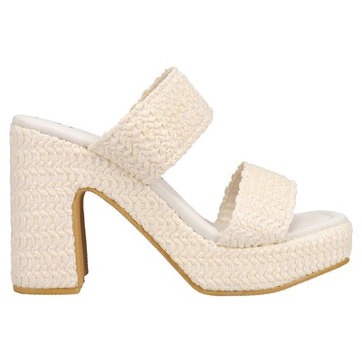 BEACH by Matisse Gem Platform Block Heels Espadrille  Womens White Casual Sandal