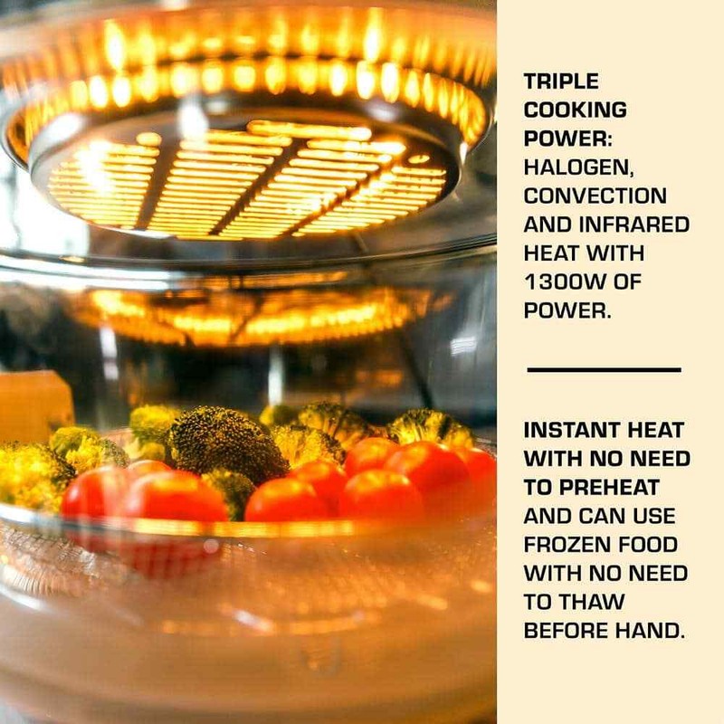 Big Boss 1300W 16 Qt. Oil-Less Fryer - Triple Cooking Power - Healthy Cooking