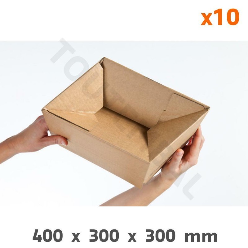 Caisse Carton Double Cannelure Ã  Montage InstantanÃ© 400x300x300 Mm (Par 10)