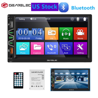  2DIN Car Stereo Radio 7'' Bluetooth AUX USB Type-C MP3 Player Screen Mirroring