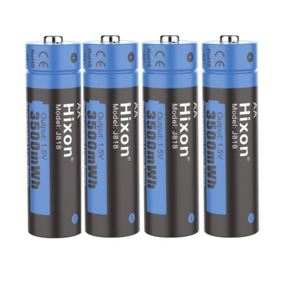 Hixon 1.5V AA Lithium Rechargeable Batteries Charger 3500mWh Li-Ion AA Battery