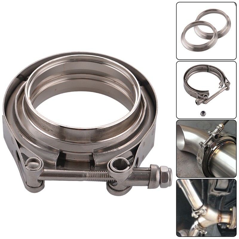V-Flansch Mit Clip 2,25 Zoll Edelstahl - Turbo Abgasschelle Für Maximalen Halt