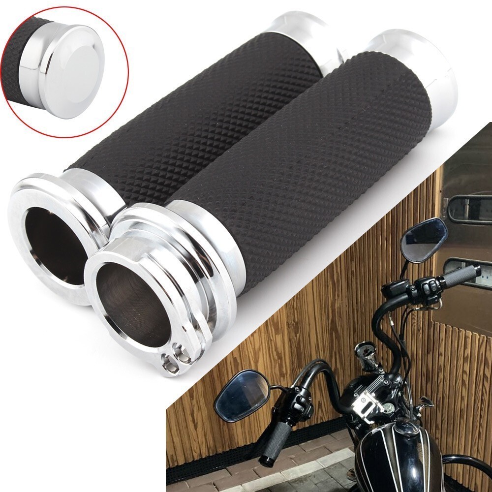 1 Inch Hand Grips Motorcycle Handlebar Grips Cable Throttle for Harley Mana 85
