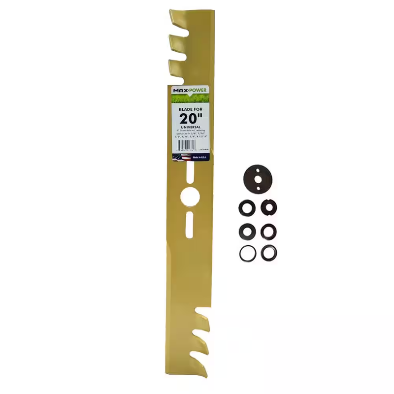 Universal Mulching Blade 20in Gold Metal Fits Most Gas Mowers Heavy Duty