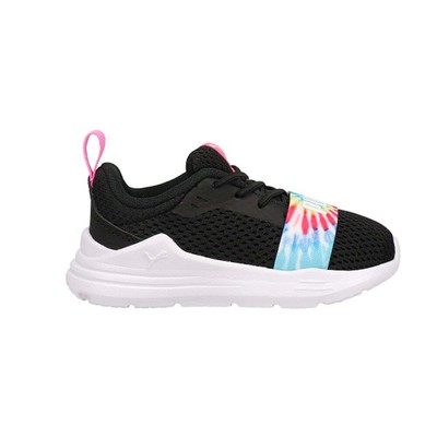 Puma Wired Run Tie Dye Lace Up Infant Girls Черные кроссовки Повседневная обувь 381549-