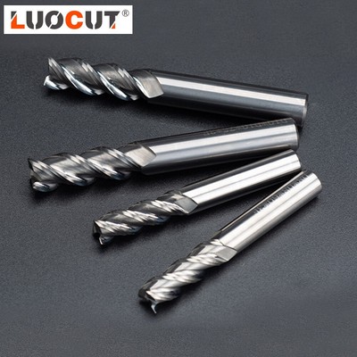 5pcs-3*D4*9*50L  3 Flute Carbide End Mill For Aluminum CNC Milling Cutter