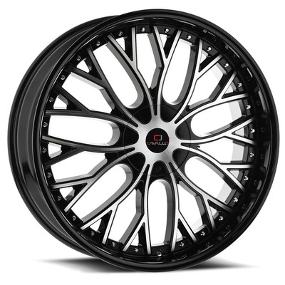 18x8 Cavallo CLV-33 Gloss Black & Machined Wheel 4x100/4x4.5 (35mm)