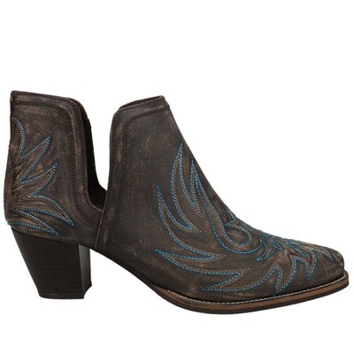 

Roper Rowdy Embroidery Pointed Toe Cowboy Boots Womens Brown Casual Boots 09-0, Коричневый, Roper Rowdy Embroidery Pointed Toe Cowboy Booties