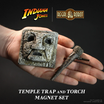 REGAL ROBOT Indiana Jones Raiders of the Lost Ark Temple Trap + Torch Magnet Set