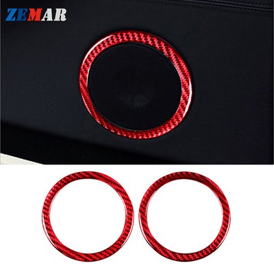 Front Door Audio Speaker Cover Trim For BMW 6 Series E63 E64 2004-10 Red Carbon