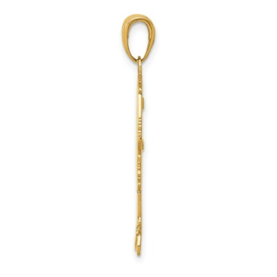Pre-owned Superdealsforeverything Real 14kt Yellow Gold Flat Engravable Girl Charm