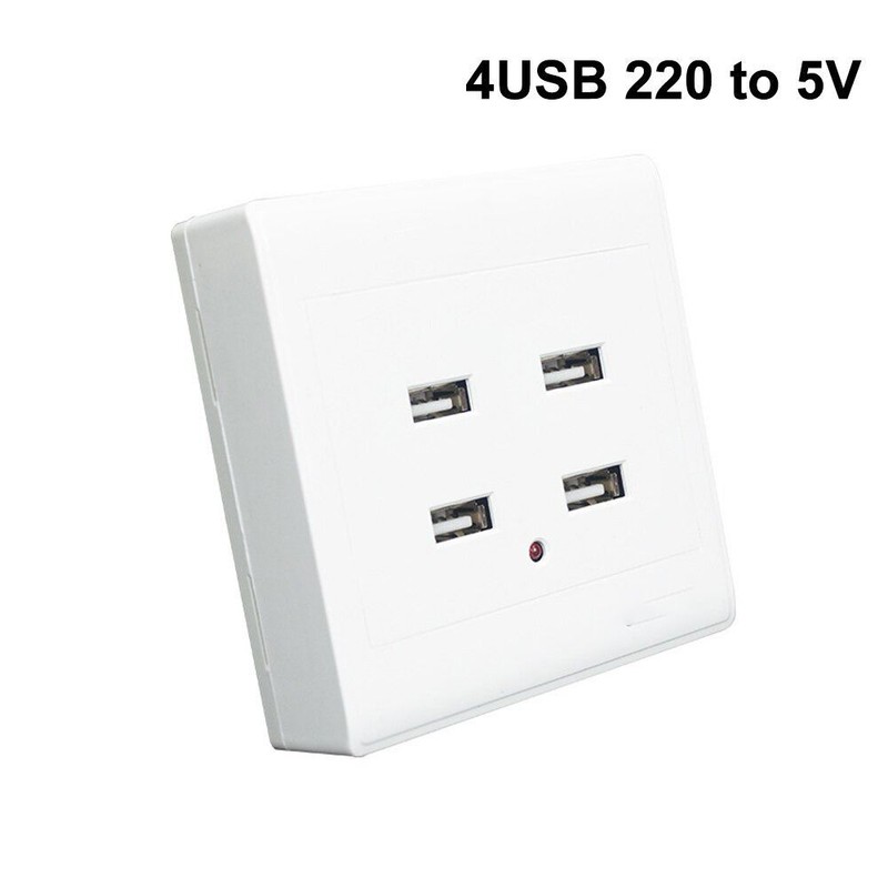 Wall Mounting USB Charger Station Plug Outlet Power Adapter Electrical Socket