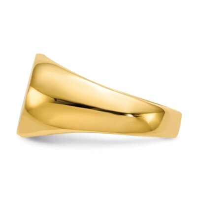 Pre-owned Superdealsforeverything Real 14kt Yellow Gold 9.5x12.5mm Open Back Signet Ring S:6