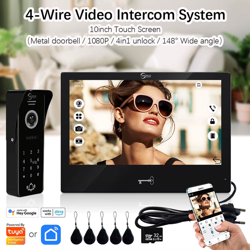 Tuya Smart Video Doorbell Intercom System for Home Apartment Gate and Door Lock