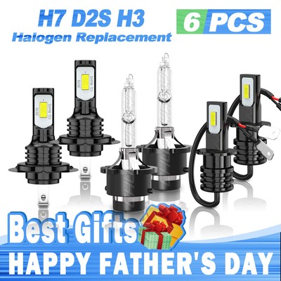 For BMW 745I 745LI 2002-2005 H7+D2S+H3 HID Headlight High Low Beam LED Fog Light