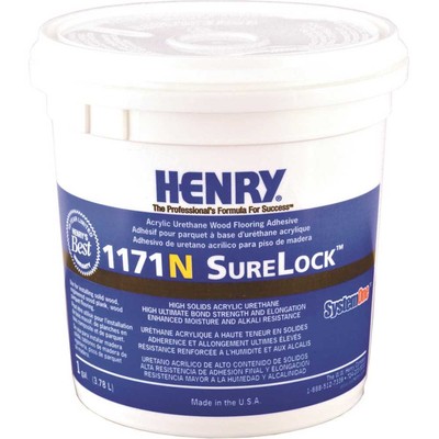 SureLock Flooring Adhesive, Paste, Mild Solvent, Yellowish Beige, 1 gal Tub