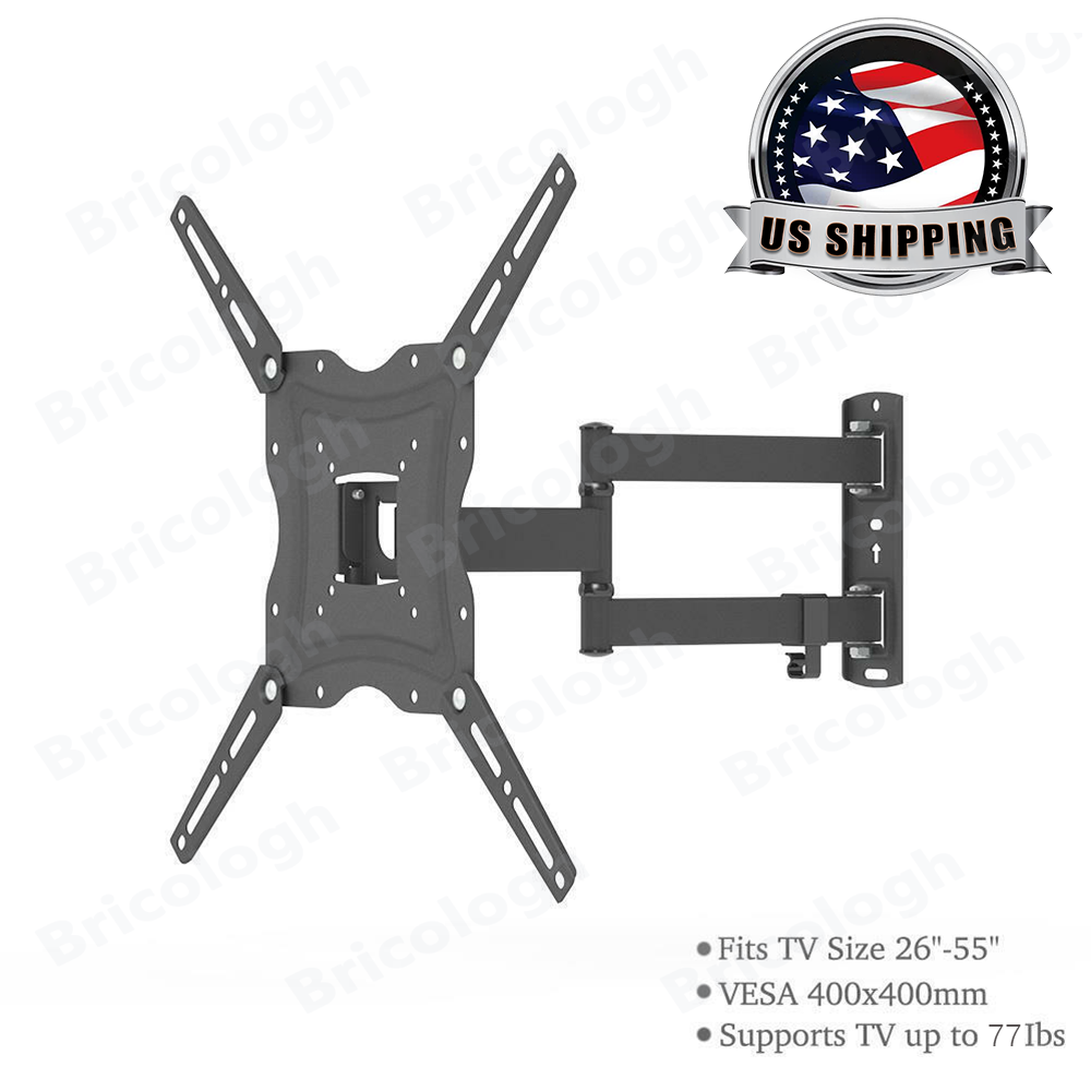 Full Motion TV Wall Mount Bracket Swivel Tilt for 26 32 37 4