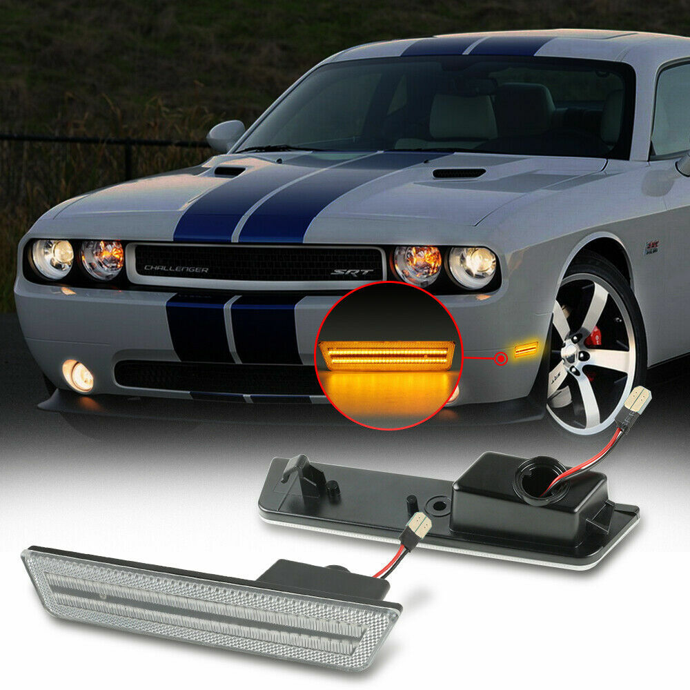 2x Front Fender LED Side Marker Signal Light 20082014 For Dodge
