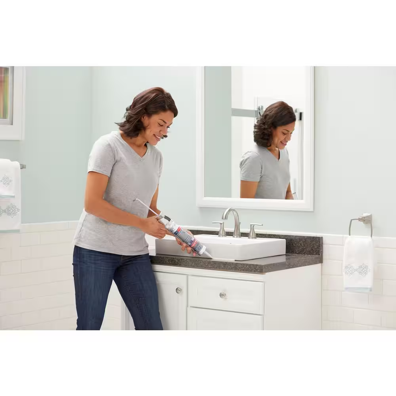 Tub and Tile Silicone 1 Caulk 10.1 Oz Kitchen and Bath Sealant White