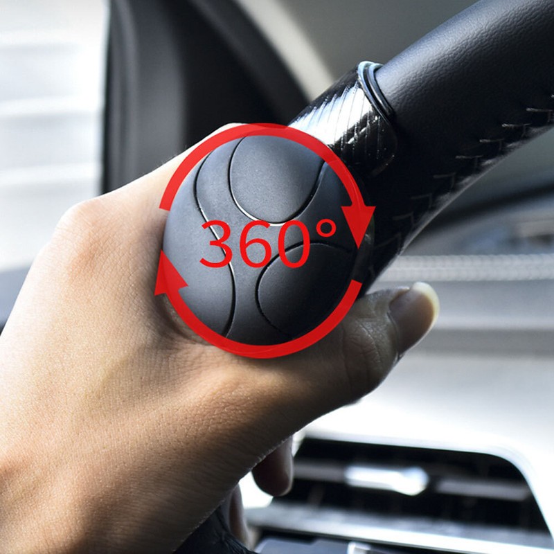 Custom Black Metal Steering Wheel Spinner Knob - Power Handle With Logo, Universal Fit For Most Cars & Trucks