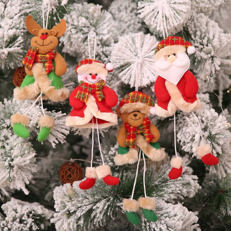 Xmas Santa Claus Reindeer Bear Snowman Christmas Tree Hanging