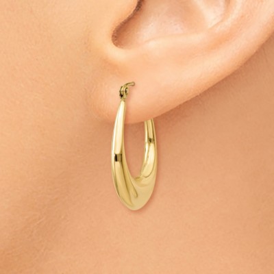 Pre-owned Superdealsforeverything Real 14kt Yellow Gold Polished Hoop Earrings