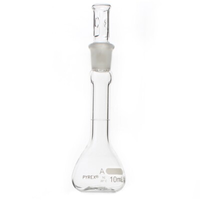 PYREX 5640-10, 10mL Volumetric Flasks w/ Glass Stopper, Class A (Single)