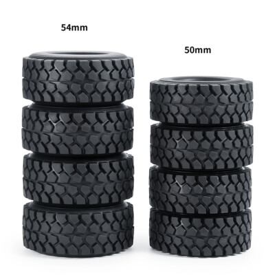 4pcs 1.0'' Beadlock CNC Wheel Rims & Tires for 1/24 RC Crawler Axial SCX24 RC Car