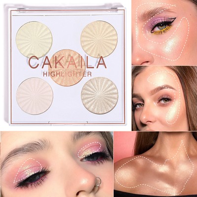 Diamond Highlighter Palette Face Eye Body Natural Gloss High Light Baked Powder