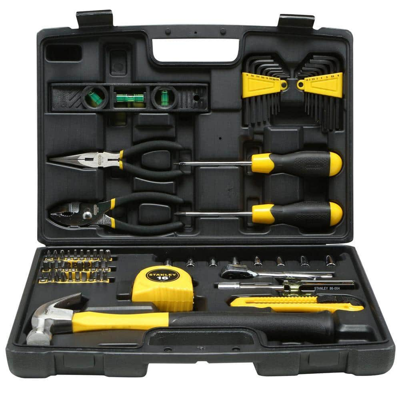 NEW Durable Stanley Assortment Home Tool Kit 65-PIECES for Household Projects 