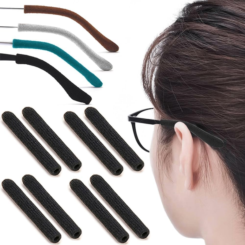 4 Pairs Upgrade Soft Glasses Ear Cushion, anti Slip Knitting Cotton Eye Glasses