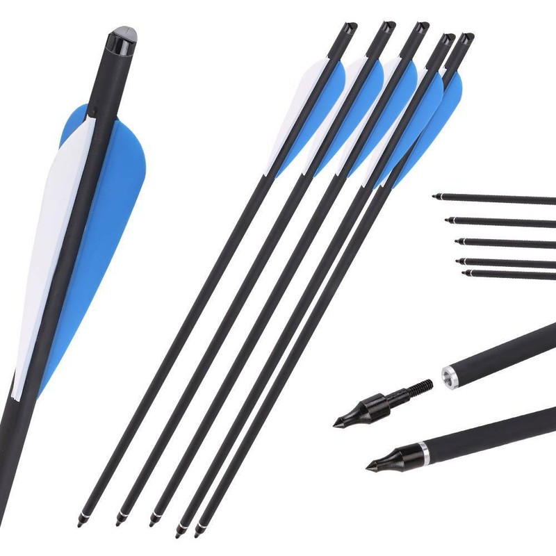 12 stk 20'' Fiberglas Carbon Pfeile Bogenschießen Pfeil Schraube Tipp Hunting