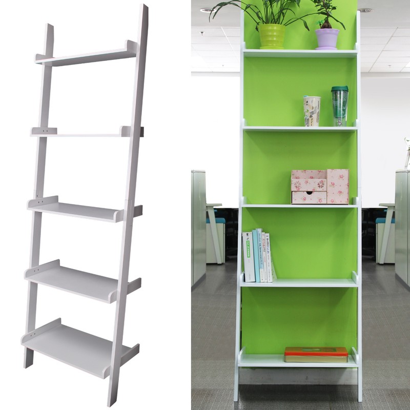 5 Tier/Unit White Ladder Wall Shelf Home Storage/Display ...