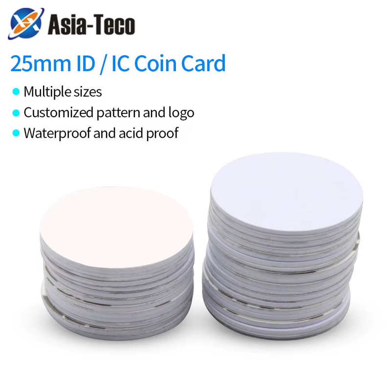 100pcs 125KHz/13.56MHz RFID Coin Card TK4100/M1 Mini Rfid Tag Adhesive Sticker N