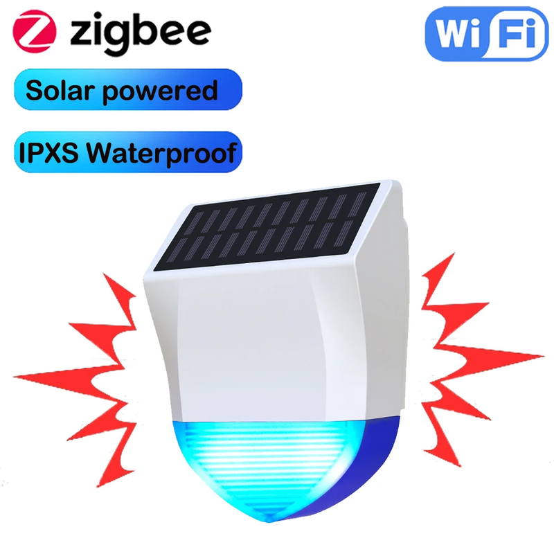 Tuya Smart Zigbee/Wifi Siren Alarm Waterproof Outdoor With Solar And USB Power S