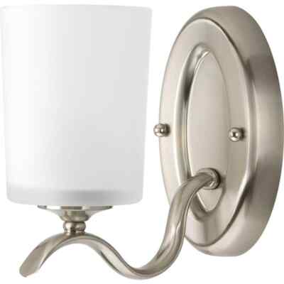 Progress Lighting Inspire Collection 1-Light Brushed Nickel Etched Glass Traditi