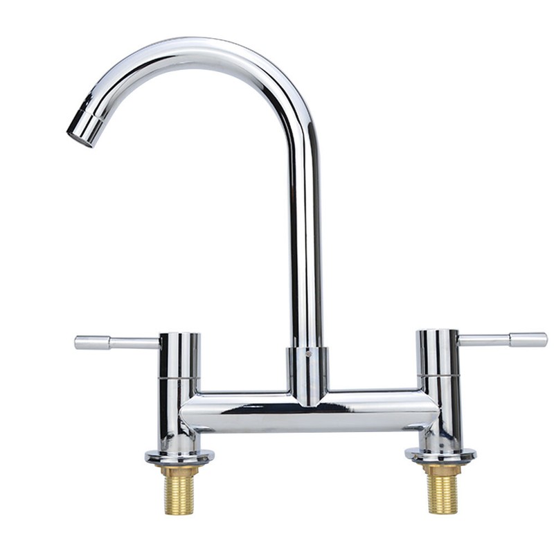 Modern Dual Control Lever Kitchen Sink Deck Mixer Tap ...